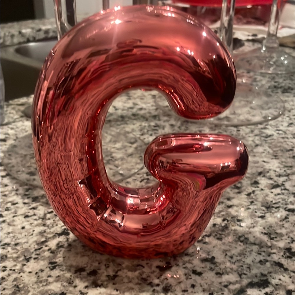 Metallic Red G Decorative Letter Sculpture